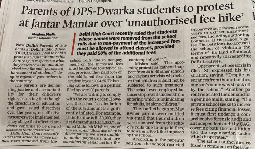 Saurabh Agarwal (@sagarwal1231) on Twitter photo <a href="/DPSParentDwarka/">DPS Dwarka Parent Association</a> <a href="/ashishsood_bjp/">Ashish Sood</a> <a href="/JPNadda/">Jagat Prakash Nadda</a> <a href="/PMOIndia/">PMO India</a> यह पूर्ण रूप से सिद्ध हो चुका है की डीपीएस द्वारका किसी सरकारी ऑर्डर या माननीय दिल्ली मुख्य न्यायालय के किसी भी ऑर्डर को नहीं मान रहा। दिल्ली सरकार की ऐसी क्या मजबूरी है की वह सख्त कार्यवाही नहीं कर रही? <a href="/LtGovDelhi/">LG Delhi</a> <a href="/gupta_rekha/">Rekha Gupta</a> <a href="/narendramodi/">Narendra Modi</a> <a href="/AmitShah/">Amit Shah</a> <a href="/dpradhanbjp/">Dharmendra Pradhan</a> <a href="/timesofindia/">The Times Of India</a> <a href="/DPSParentDwarka/">DPS Dwarka Parent Association</a> <a href="/ashishsood_bjp/">Ashish Sood</a> <a href="/JPNadda/">Jagat Prakash Nadda</a> <a href="/PMOIndia/">PMO India</a> यह पूर्ण रूप से सिद्ध हो चुका है की डीपीएस द्वारका किसी सरकारी ऑर्डर या माननीय दिल्ली मुख्य न्यायालय के किसी भी ऑर्डर को नहीं मान रहा। दिल्ली सरकार की ऐसी क्या मजबूरी है की वह सख्त कार्यवाही नहीं कर रही? <a href="/LtGovDelhi/">LG Delhi</a> <a href="/gupta_rekha/">Rekha Gupta</a> <a href="/narendramodi/">Narendra Modi</a> <a href="/AmitShah/">Amit Shah</a> <a href="/dpradhanbjp/">Dharmendra Pradhan</a> <a href="/timesofindia/">The Times Of India</a>