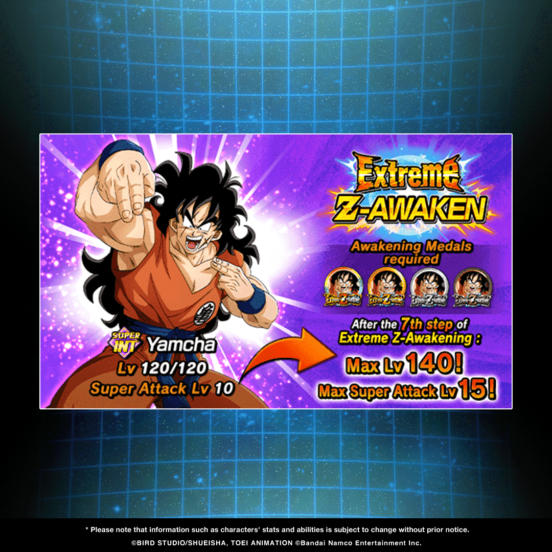 dokkan_global's tweet photo. UR [Earth's Dominant Elite] Yamcha can soon be Extreme Z-Awakened!

After Extreme Z-Awakening, his Leader Skill, Passive Skill and Super Attack will be strengthened! https://t.co/W93FGzro5l