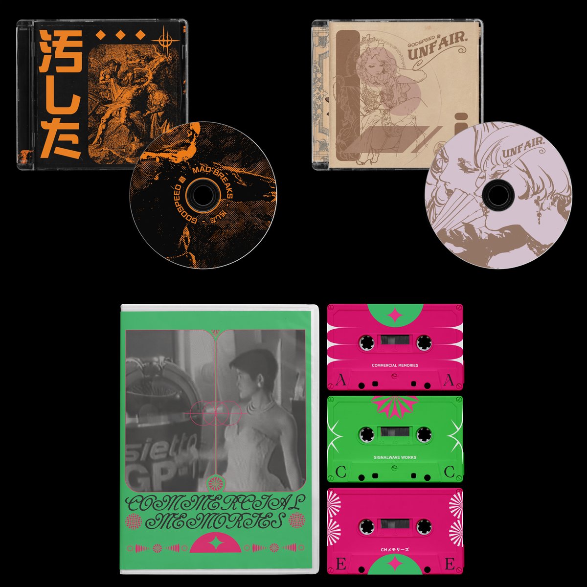 MAD BREAKS (@madbreakss) on Twitter photo ⚠️LIVE NOW⚠️
"汚した" + "unfair." by <a href="/GODSPEEDSOUND/">GODSPEED 音</a> and "Commercial Memories: The Collected Signalwave Works of CMメモリーズ 2020-2022" box set by <a href="/cmmemories1/">cmmemories</a>
PURCHASE NOW: madbreakss.com/shop
Limited copies of each + discounted CD bundles available ⚠️LIVE NOW⚠️
"汚した" + "unfair." by <a href="/GODSPEEDSOUND/">GODSPEED 音</a> and "Commercial Memories: The Collected Signalwave Works of CMメモリーズ 2020-2022" box set by <a href="/cmmemories1/">cmmemories</a>
PURCHASE NOW: madbreakss.com/shop
Limited copies of each + discounted CD bundles available