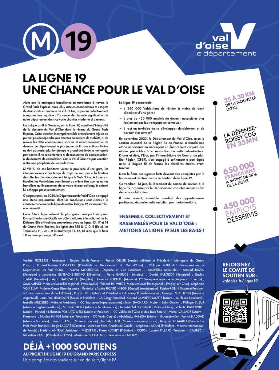 🍀 En ce vendredi 13, une chance pour le #Valdoise !

Déjà + de 1000 soutiens au projet de #Ligne19 du #GrandParisExpress ! 🚇

👉 Retrouvez la liste complète sur : valdoise.fr/Ligne19
