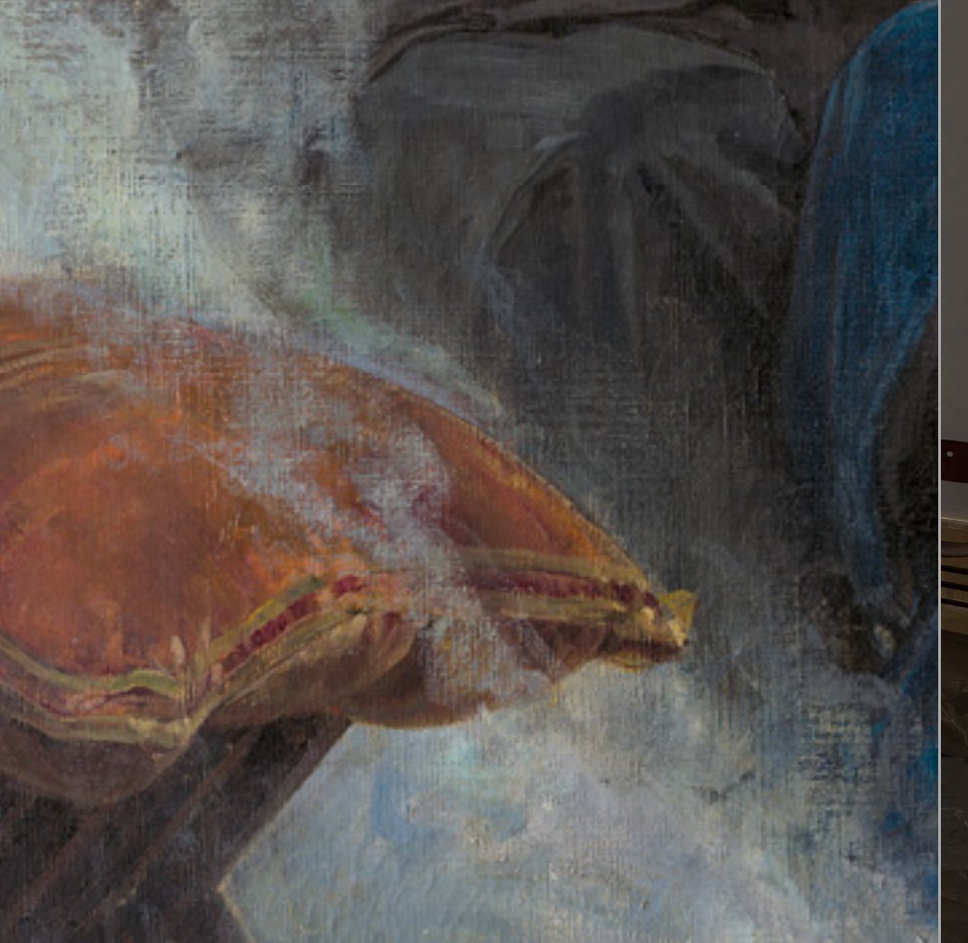 #ViernesDeArte

Me fascina la maravillosa forma en que Pradilla pinta el efecto del humo al impactar contra este escabel en su obra "Juana la Loca" conservada en el <a href="/museodelprado/">Museo del Prado</a>.