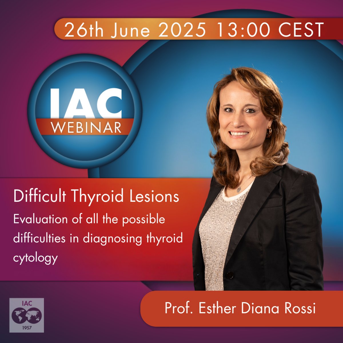 International Academy Cytology (@iacytology) on Twitter photo Here is a gentile nudge: Register now for our #IACwebinar on 26 June 13:00 CEST hosted by <a href="/DianaEstherossi/">Esther Diana Rossi</a> - the topic is difficult thyroid lesions cytology-iac.org/webinar-diffic… Here is a gentile nudge: Register now for our #IACwebinar on 26 June 13:00 CEST hosted by <a href="/DianaEstherossi/">Esther Diana Rossi</a> - the topic is difficult thyroid lesions cytology-iac.org/webinar-diffic…