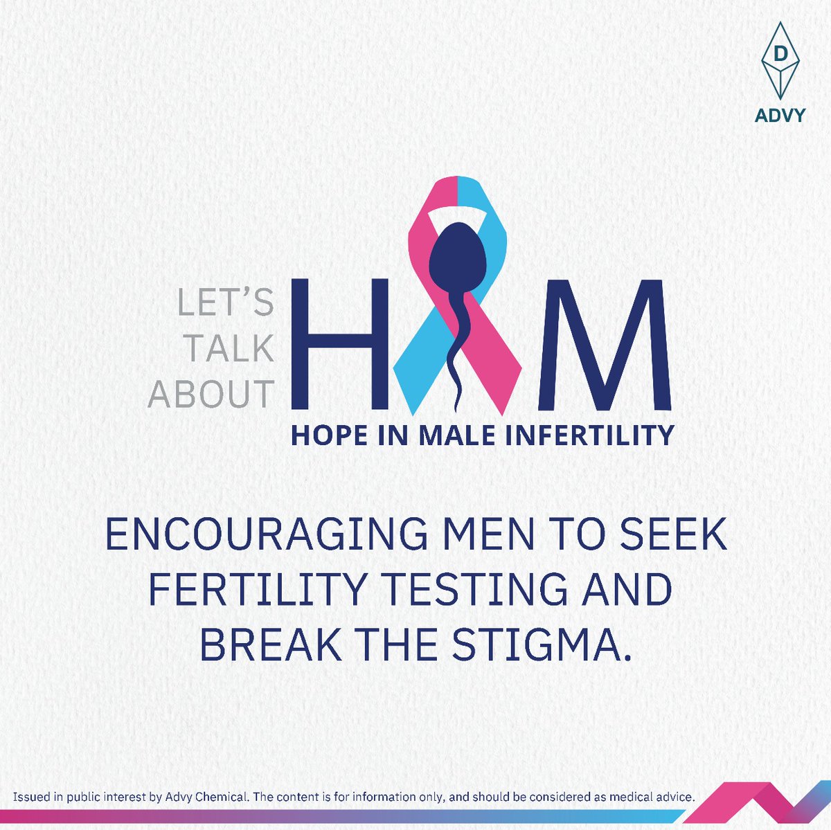 AdvyBiosciences's tweet photo. Male infertility is surrounded by myths that prevent men from seeking help. Let’s separate fact from fiction!
Issued in public interest by Advy
#LetsTalkAboutHIM #HopeInMaleInfertility #WorldInfertilityAwarenessMonth #Advy #MaleInfertilityTotalSolutions https://t.co/QLS3UaXOvB