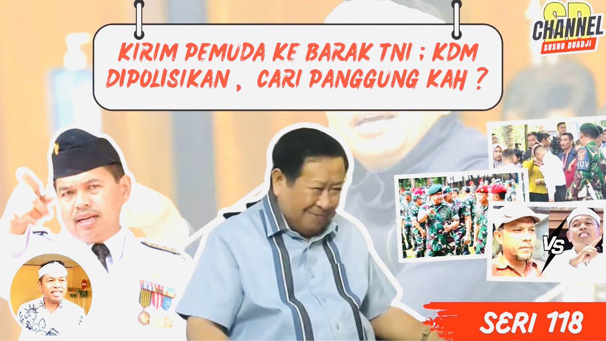 susno2g's tweet image. KIRIM PEMUDA KE BARAK TNI ; KDM DIPOLISIKAN , CARI PANGGUNGK ;
youtu.be/QlOInWiR7Ac?si… lewat @YouTube