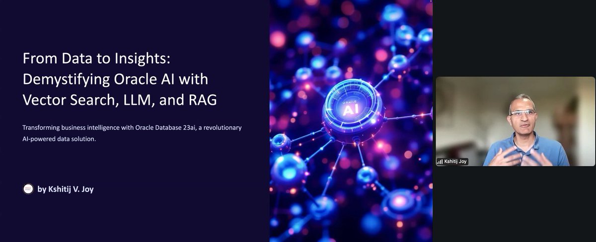 All India Oracle Users Group (AIOUG) (@aioug) on Twitter photo Today's webinar Started. Don't miss this opportunity to explore the next frontier of enterprise AI!
Join Here: aioug.org/events/from-daโฆ
<a href="/Oracle/">Oracle</a> <a href="/oracleugs/">Oracle User Groups</a> <a href="/oracleace/">Oracle ACE Program</a> <a href="/OracleDevs/">Oracle Developers</a> <a href="/oracledevcomm/">Oracle Developer Community</a> <a href="/OracleDatabase/">Oracle Database</a>
#ACETechTalks #aioug #Oracle #Community #CloudCommunity Today's webinar Started. Don't miss this opportunity to explore the next frontier of enterprise AI!
Join Here: aioug.org/events/from-daโฆ
<a href="/Oracle/">Oracle</a> <a href="/oracleugs/">Oracle User Groups</a> <a href="/oracleace/">Oracle ACE Program</a> <a href="/OracleDevs/">Oracle Developers</a> <a href="/oracledevcomm/">Oracle Developer Community</a> <a href="/OracleDatabase/">Oracle Database</a>
#ACETechTalks #aioug #Oracle #Community #CloudCommunity