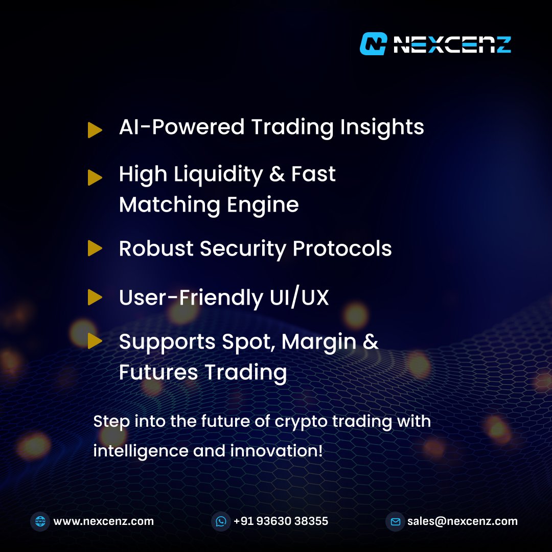 nexcenz's tweet image. Kickstart your #crypto exchange journey with our #CoinDCXCloneScript!Feature-rich,secure & scalable – the perfect solution to launch a #trading platform like #CoinDCX in no time
Get Free Demo-nexcenz.com/coindcx-clone-…
#CryptoNews #cryptocurrencytrading #CryptoNews #P2P #CEX #web3