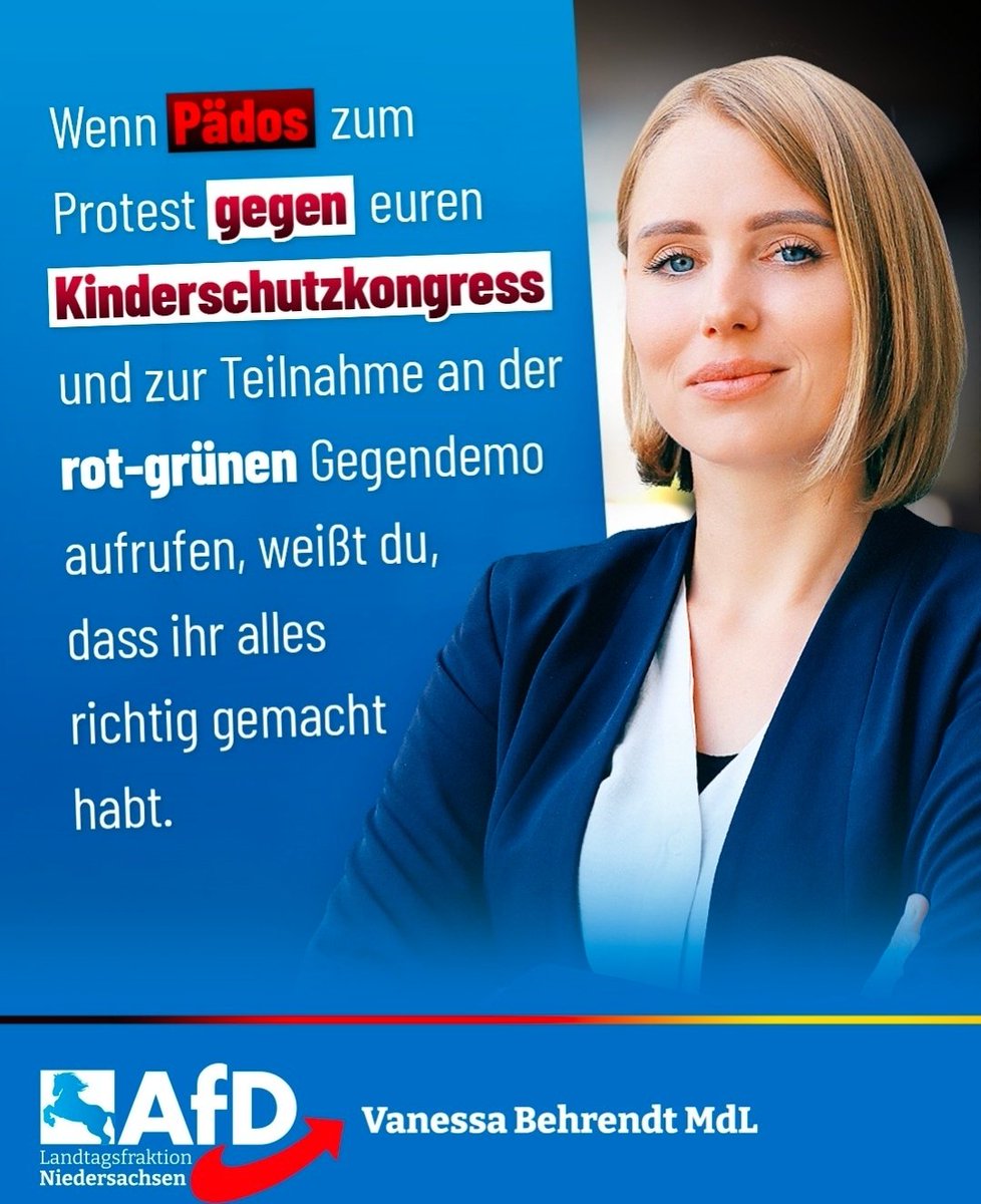++ Pädophile demonstrieren gegen AfD-Kinderschutzkongress? Gut so!++

„Die Mobilmachung pädophiler Aktivisten gegen den Kinderschutzkongress unserer AfD-Fraktion beweist, dass wir einen Nerv getroffen haben“, sagt Vanessa Behrendt, familien- und frauenpolitische Sprecherin der