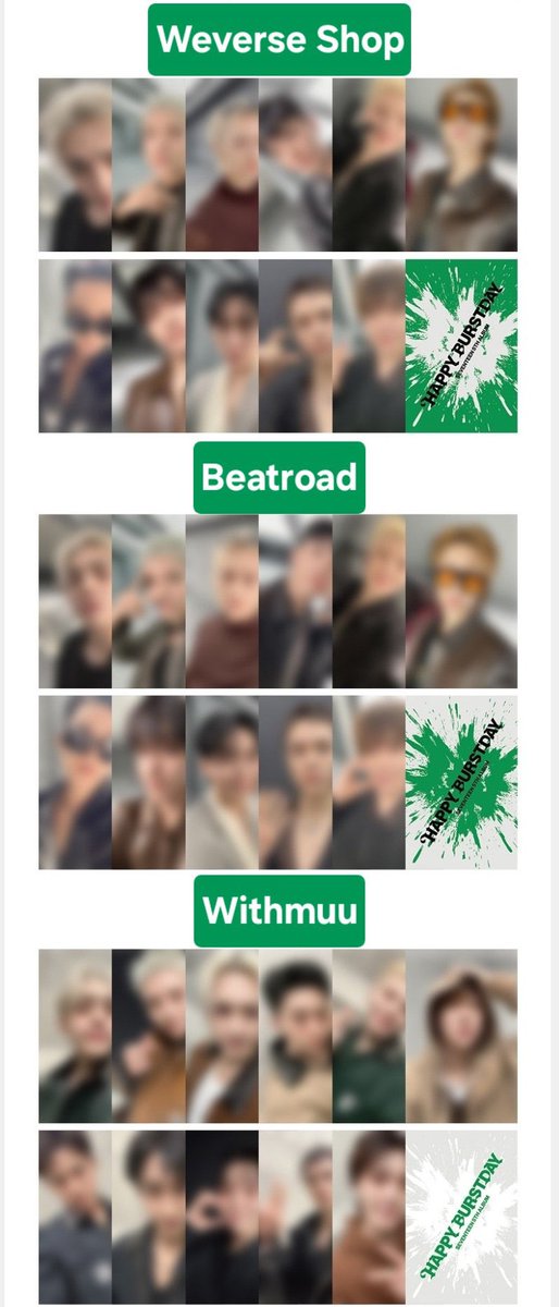 SEVENTEEN セブチ 5th ALBUM HAPPY BURSTDAY 共同購入 代行

ラキドロ 2次
フォトカード12枚セット

🌟weverse 20,500円
🌟BEATROAD 17,000円
🌟withmuu 17,600円

⚠️weverseは重複の可能性あり⚠️

締切　wv,br 6/15 wm 6/16

リトリン一読の上、お声掛けください🙇🏻‍♀️🤍