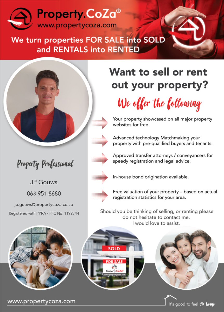 Jpgouws2021's tweet image. #itsgoodtofeelathome
#PropertyCoZa