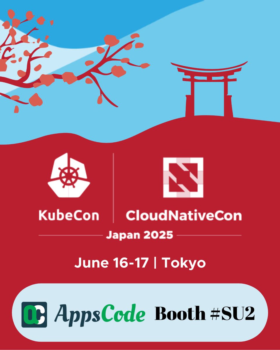 AppsCodeHQ's tweet photo. こんにちは、日本!
We’re glad to bring .@KubeDB to #KubeCon + #CloudNativeCon Japan 2025!
Catch live demos, meet the .@AppsCodeHQ team & see how KubeDB simplifies DB ops on Kubernetes.
📍 Tokyo | 📦 Booth SU1 | 🗓️ Date: 16-17 June
#Kubernetes #KubeDB #AppsCode #KubeConJapan https://t.co/2FmhlOH8LL