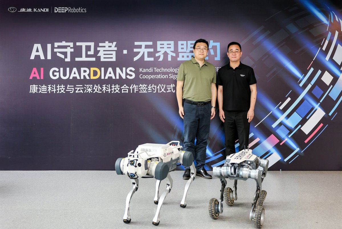 DeepRobotics_CN's tweet image. 🚀 Partnership: @DEEPRobotics x @Kandigroup team up to bring AI caddie bots & security quadrupeds to North America!
🤖 DEEP's robotics + Kandi's golf/off-road expertise = Next-gen smart equipment.
⛳️🏭 First targets: Golf tech & security inspection.
#AI #Robotics