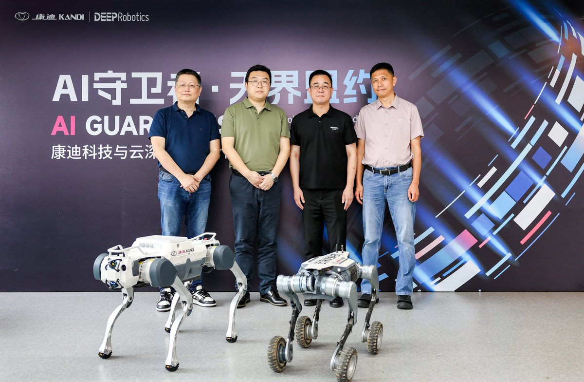 DeepRobotics_CN's tweet image. 🚀 Partnership: @DEEPRobotics x @Kandigroup team up to bring AI caddie bots & security quadrupeds to North America!
🤖 DEEP's robotics + Kandi's golf/off-road expertise = Next-gen smart equipment.
⛳️🏭 First targets: Golf tech & security inspection.
#AI #Robotics