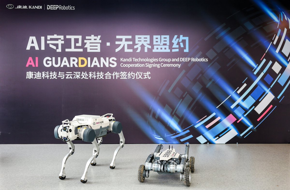 DeepRobotics_CN's tweet image. 🚀 Partnership: @DEEPRobotics x @Kandigroup team up to bring AI caddie bots & security quadrupeds to North America!
🤖 DEEP's robotics + Kandi's golf/off-road expertise = Next-gen smart equipment.
⛳️🏭 First targets: Golf tech & security inspection.
#AI #Robotics