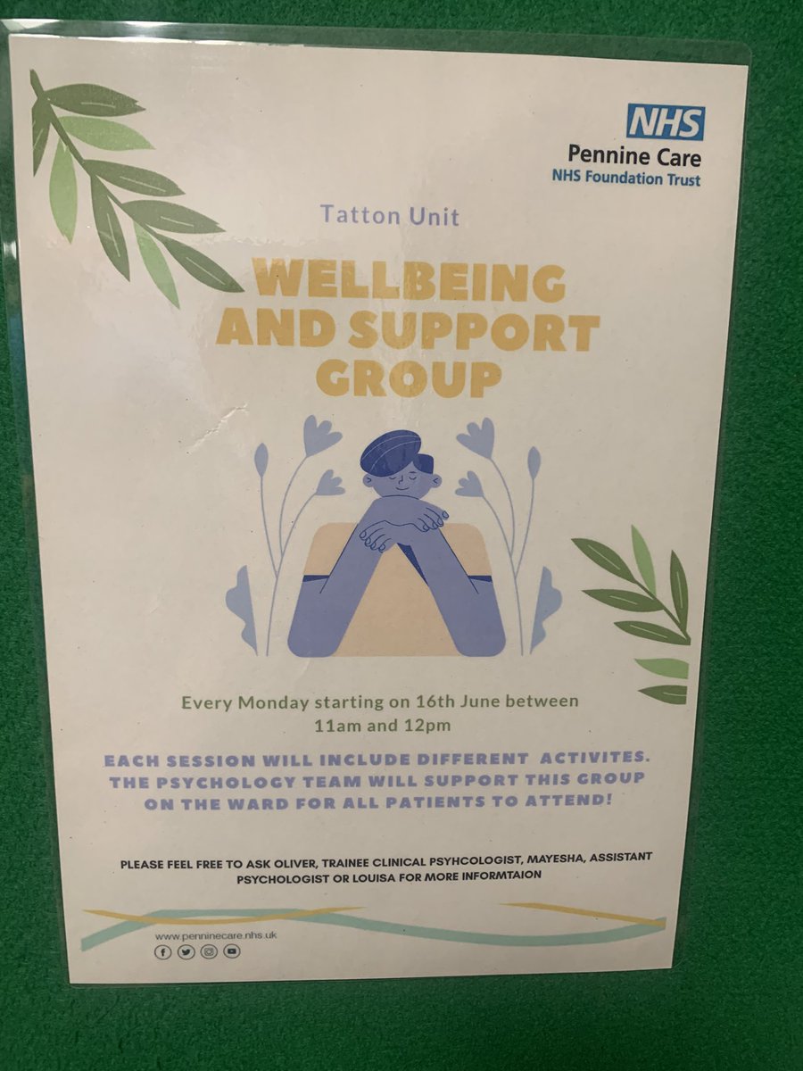 Well-being group on Tatton Co facilitated by a service user