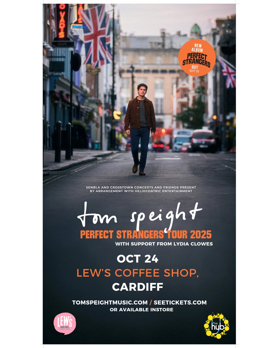 📣 We’re thrilled to welcome Tom Speight to Lew’s Coffee Shop (Llandaff North &amp; Gabalfa Hub) on Oct 24th! An intimate show as part of his Perfect Strangers album tour.

🎟 Tickets in-store or here: seetickets.com/event/tom-spei…
#TomSpeight #CardiffGigs #LiveMusic