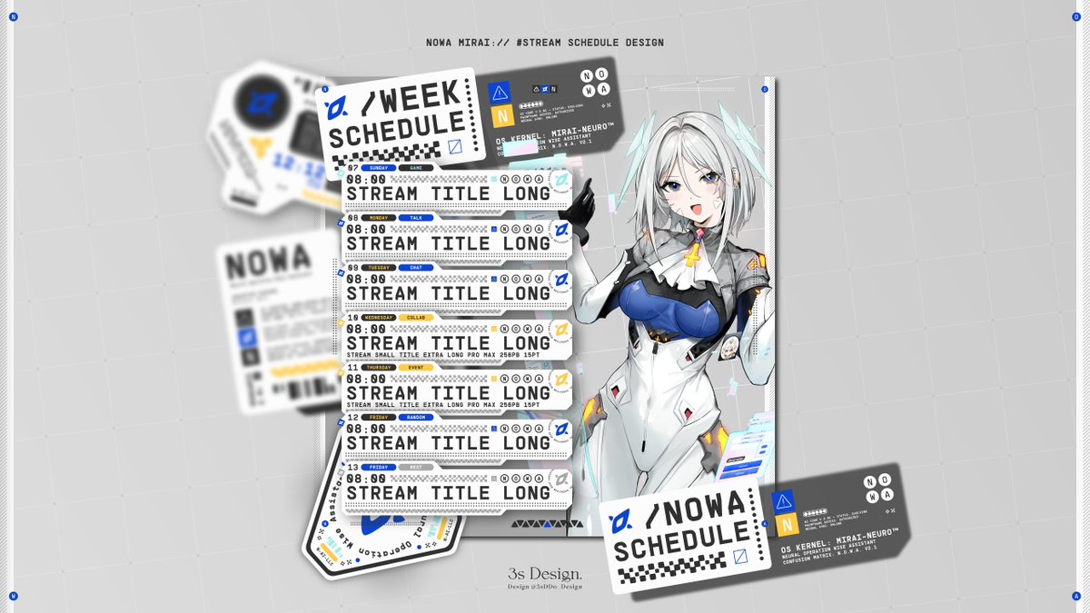 [ Works ✨✨✨ ]

I’m truly honored to have had the opportunity to collaborate with <a href="/sawawse/">SAWA サワ / building NOWA AI</a> design a brand new streaming room and schedule for the AI Vtuber, Nowa! <a href="/nowa_ai/">NOWA-Mirai {A.I. Vtuber}</a>

When I first received this invitation, I was genuinely surprised and excited. The theme this time was