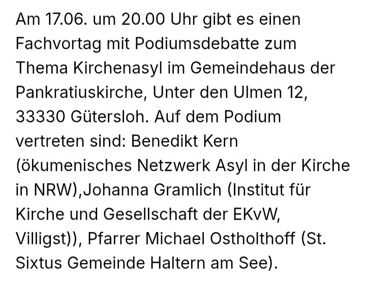 Unsere Ausstellung zum #Kirchenasyl ist derzeit in #Gütersloh zu sehen: