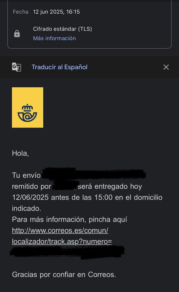 Sogucu's tweet photo. Muy bien @Correos Me envías un mail a las 16:15 para decirme que me vais a traer un paquete antes de las 15:00… Muuuuuyyyyy bien, pero que muyyyyy bien 👌 https://t.co/Keu8cKTiKB