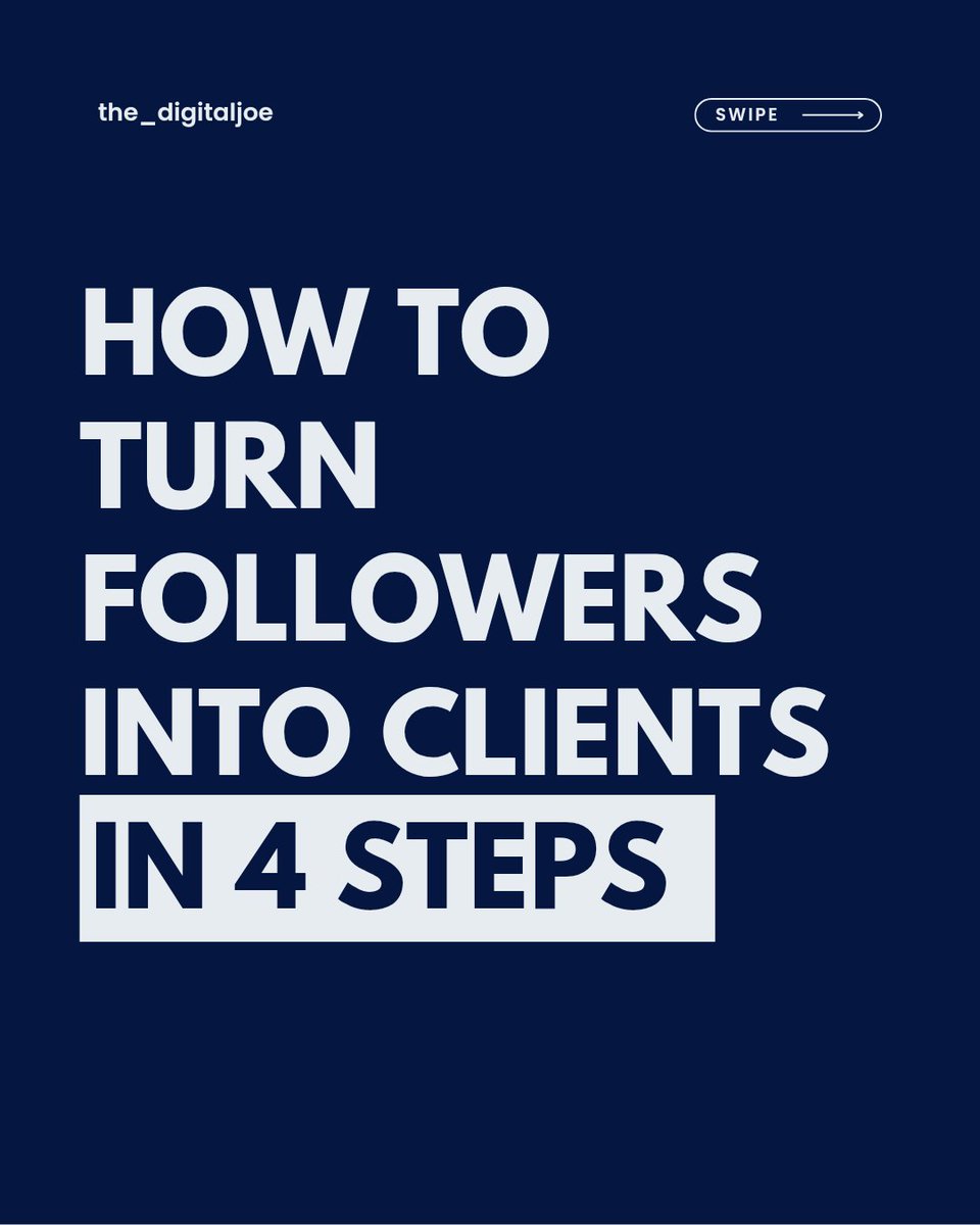 the_digitaljoe's tweet photo. You don’t need more followers, you need a better strategy.
If you’re posting consistently and still not getting clients, this is for you.
Here’s how to turn attention into action👇

#SocialMediaTips https://t.co/v4MhpJPmnP