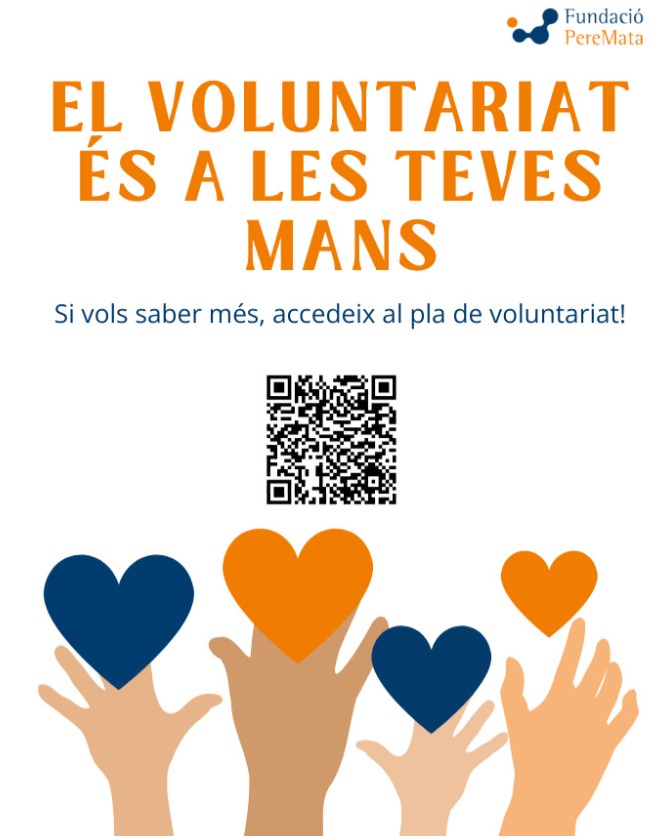 A la Fundació Pere Mata posem en marxa el nou Pla de Voluntariat, i tu hi pots tenir un paper clau! Busquem persones amb ganes d’acompanyar, escoltar i aportar calidesa humana a qui més ho necessita. El voluntariat és una forma preciosa de connectar, créixer i ajudar.