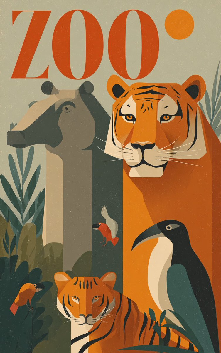 FOulhiou's tweet photo. #Promptshare

a bauhaus style tourism poster featuring [SUBJECT WITH "TITLE"]. Use Green Gray (#9BAEA5), Spiced Tangerine (#F27C18), Deep Pine (#304D49) and Burnt Orange (#C13D0A) --ar 5:8

Have fun, be creative and share with #cp33 so we can all admire your images. https://t.co/OplYcbKgQ1