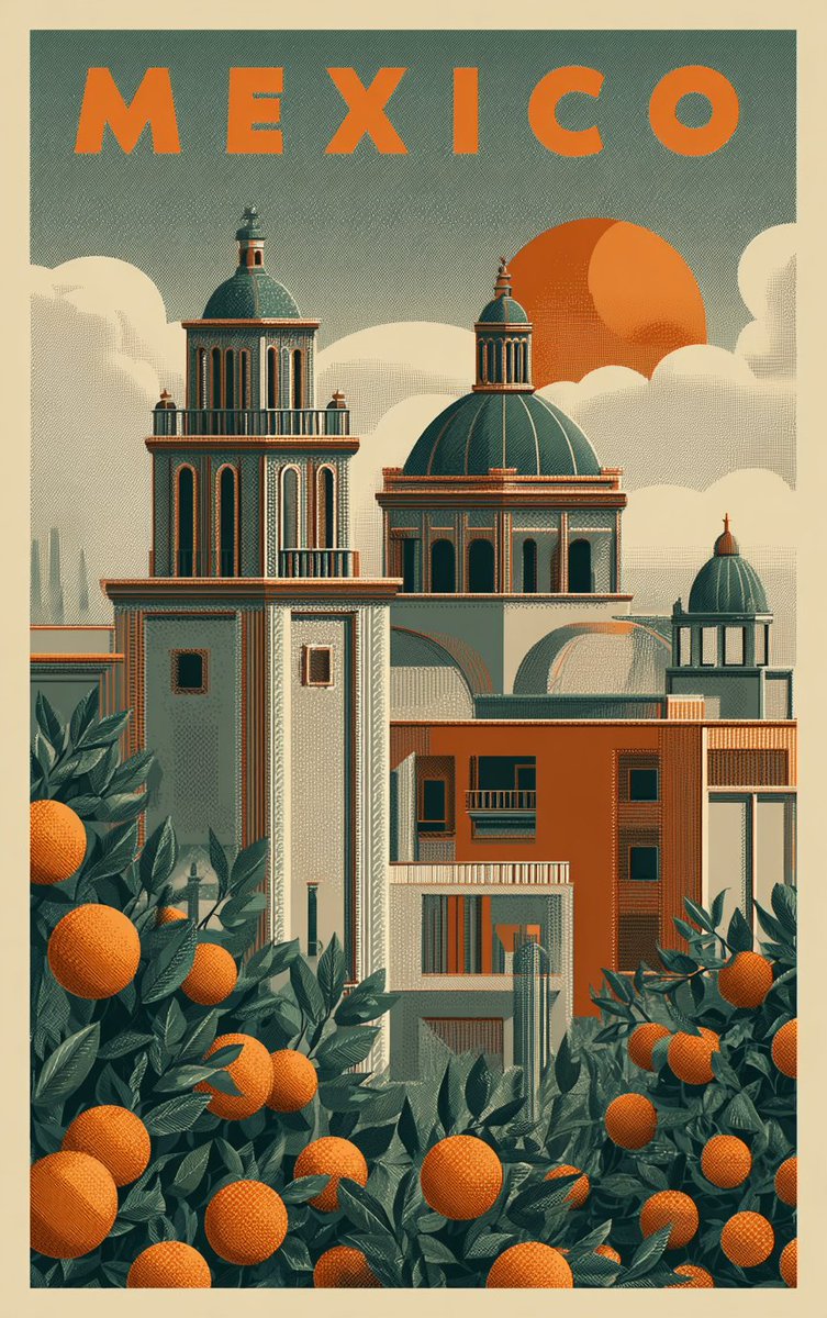 FOulhiou's tweet photo. #Promptshare

a bauhaus style tourism poster featuring [SUBJECT WITH "TITLE"]. Use Green Gray (#9BAEA5), Spiced Tangerine (#F27C18), Deep Pine (#304D49) and Burnt Orange (#C13D0A) --ar 5:8

Have fun, be creative and share with #cp33 so we can all admire your images. https://t.co/OplYcbKgQ1