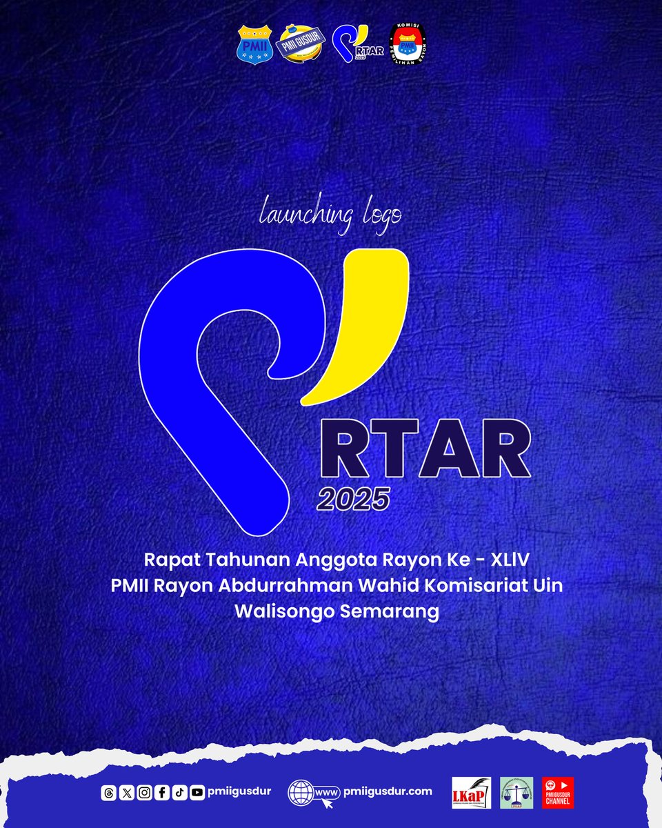 *[LAUNCHING LOGO RTAR 2025]*
RTAR bukan sekadar rapat, tapi momentum evaluasi, refleksi, dan regenerasi.

Logo ini menjadi simbol awal dari proses pertanggungjawaban yang akan kita jalani bersama demi melanjutkan estafet perjuangan dengan lebih matang dan bermartabat.

#pmii