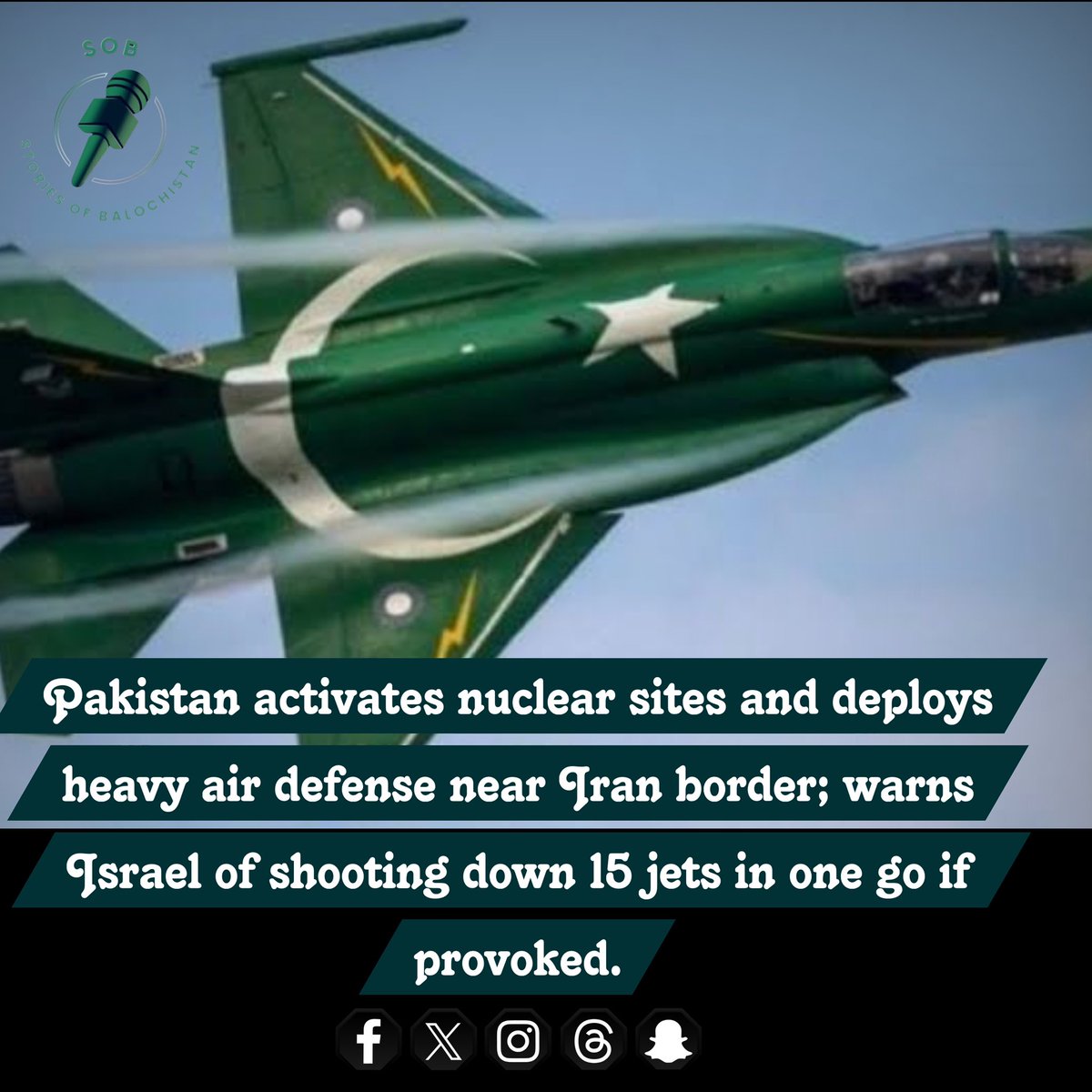 Ethereal11011's tweet image. Pakistan on High Alert! Nukes Ready, Jets Locked – Any Israeli Move Will Face Firepower x15 🇵🇰⚡ #PakistanWarning #RedLineForIsrael #StandWithIran