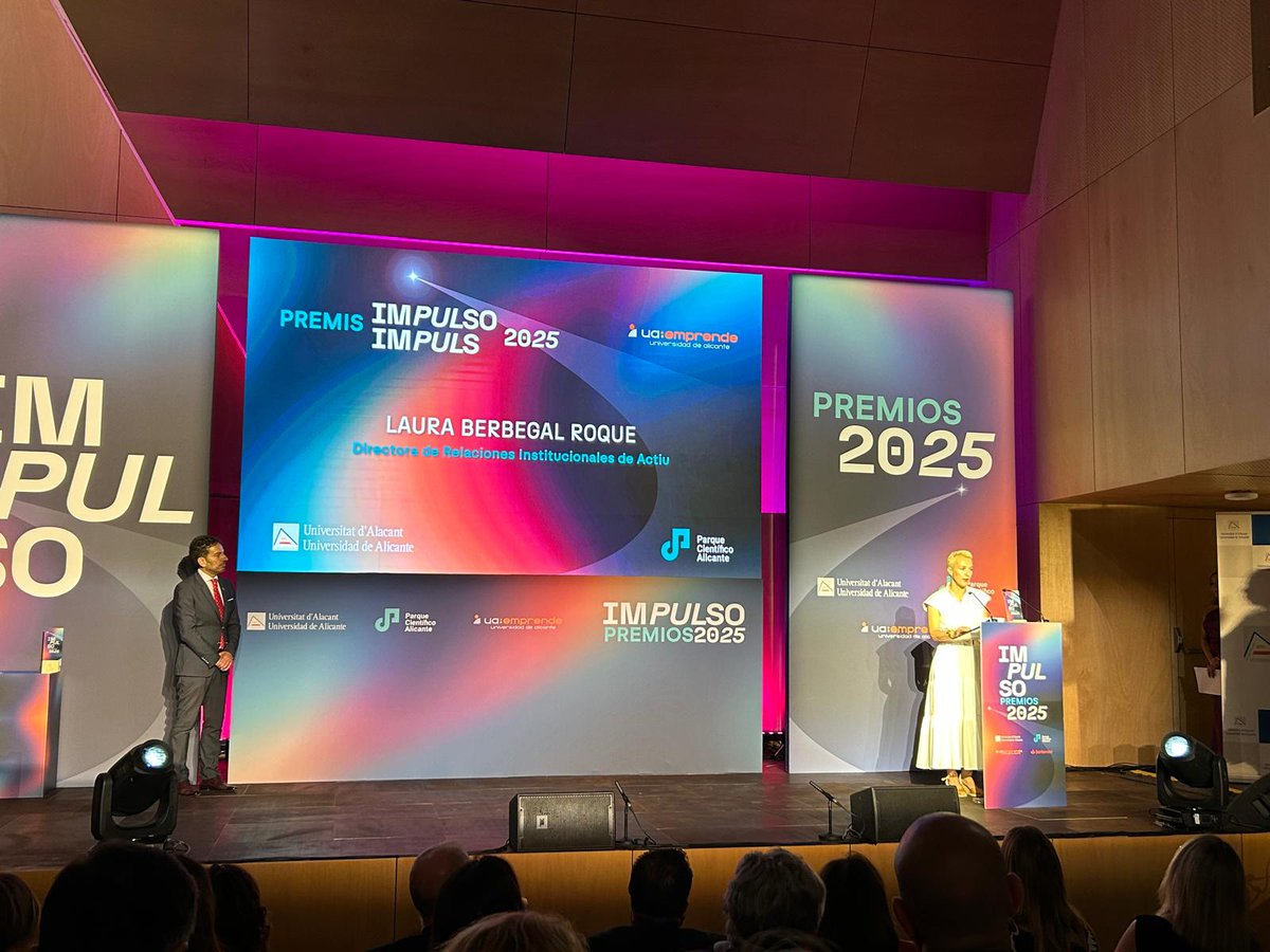 Ayer asistimos a los #PremiosImpulso2025 

👏 Felicitamos a:
🔹 Nuestra empresa asociada <a href="/actiu/">Actiu</a> – Mejor en prácticas y empleabilidad
🔹 #SacyrAgua – Mejor en I+D
🔹 #LaminarPharma – Empresa del año del <a href="/AlicanteParque/">Parque Científico de Alicante</a> 

#Innovación #Talento