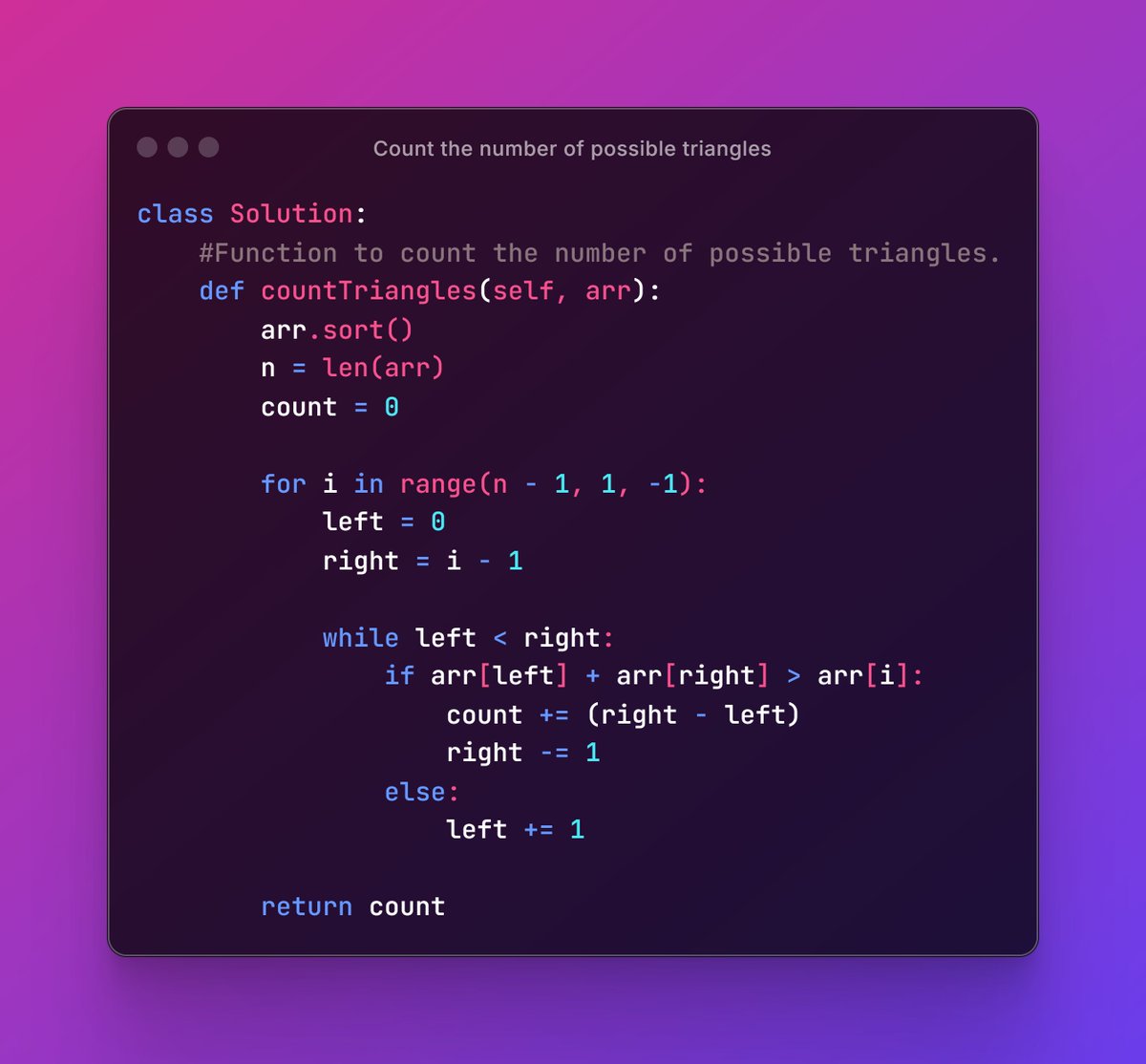 Vikaashhh_Joshi's tweet image. Fast & Furious with HashMaps!
Day 55 of @geeksforgeeks #gfg160 #geekstreak2025
Problem: Count Pairs with Given Sum
Solved using frequency mapping
GitHub:- github.com/Vikaashhh/Coun…
#codingreels #pythonlover #dsajourney #codewithme #CodingChallenge