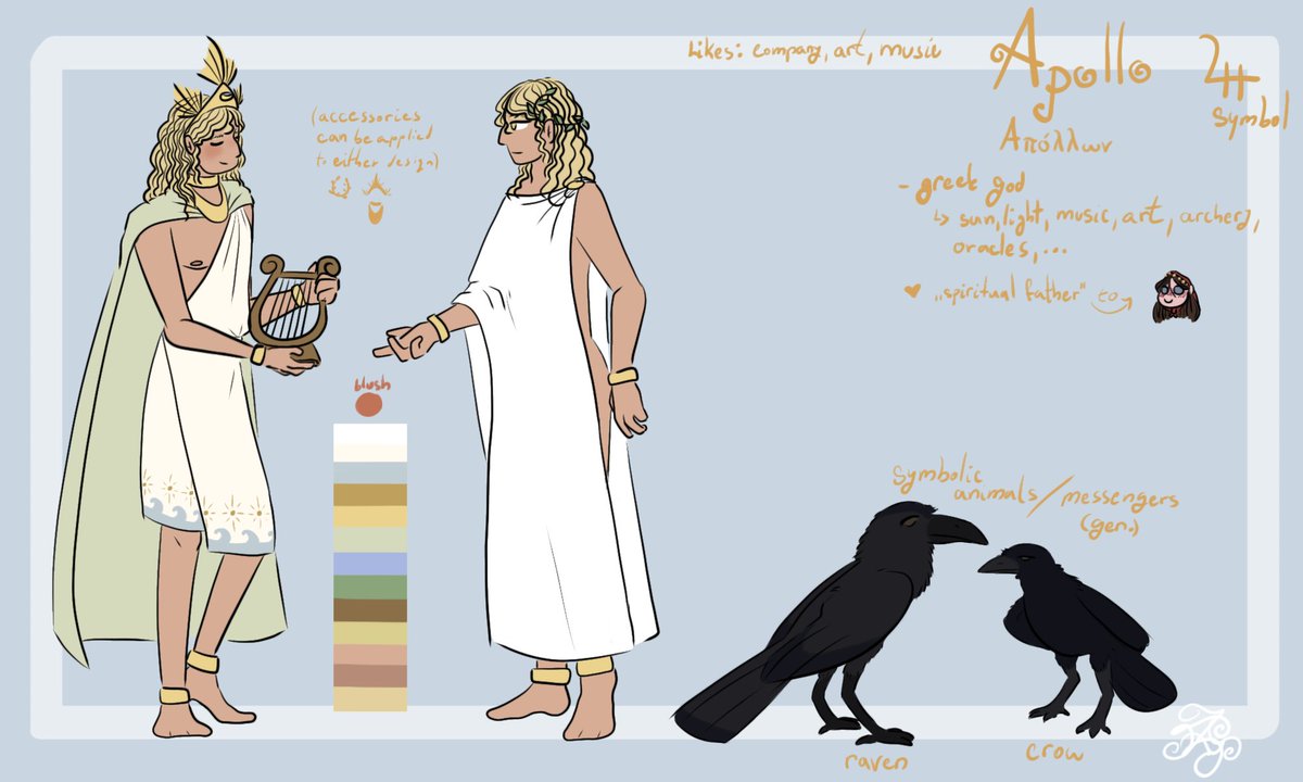 Ralzeee's tweet photo. Apollo's character ref sheet :3
#art #digitalart #drawing #digitaldrawing #refsheet #paganism #polytheism #wicca #greekgods #godApollo https://t.co/aN5NOLkkG5