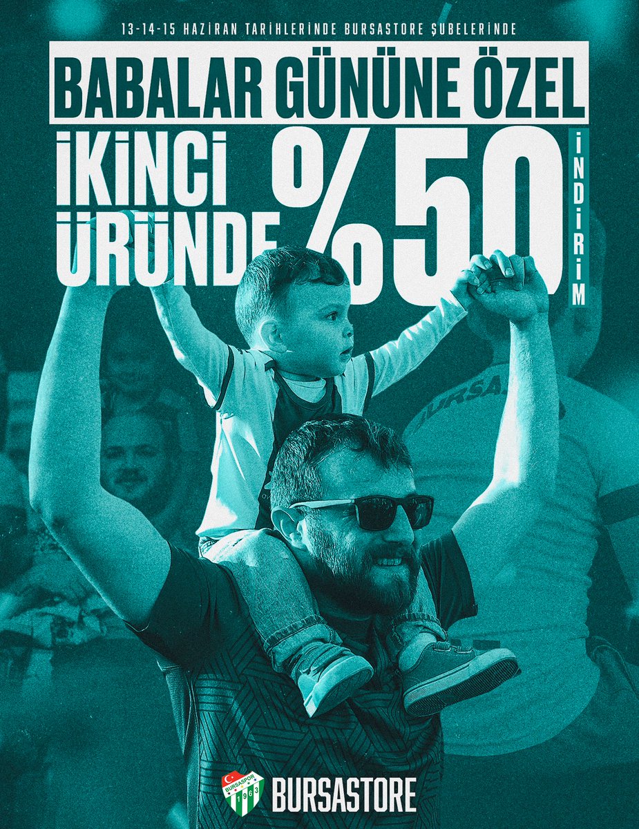 Babamın Omzunda Gelmiştim Yanına 🐊

13-14-15 Haziran tarihlerinde, Babalar Günü’ne özel ikinci üründe %50 indirim Bursastore mağazalarımızda!