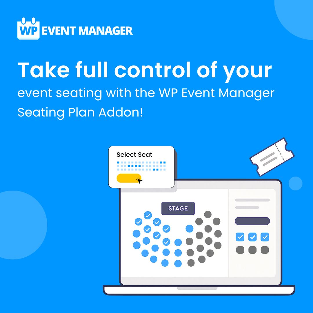 wp_eventmanager's tweet image. 🌟 Take full control of your event seating!
With #WPEventManager’s Seating Plan Addon, you can customize seats, track sales & boost satisfaction — all in real time!✨
Try it now 👉  zurl.co/mm3MC
#EventProfs #WordPress