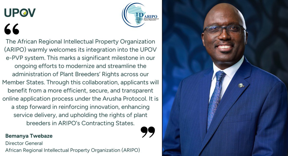 Exciting News! Breeders seeking plant variety protection #PVP through #ARIPO can now submit their applications using the electronic platform UPOV PRISMA- a tailor-made online tool designed to facilitate PVP applications across PVP Offices worldwide.

Read more: