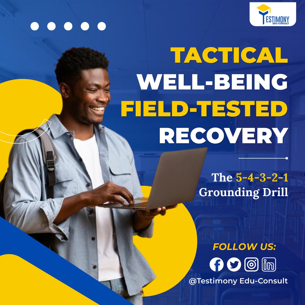 Testimonyeduco1's tweet photo. Feeling overwhelmed? Reset FAST with the 5-4-3-2-1 Grounding Drill! ✅ Tactical well-being ✅ Field-tested recovery. A simple tool for high-stress moments. #MentalFitness #Resilience #Mindfulness
Follow @TestimonyEduConsult for more practical tools. https://t.co/AvNwZRUDTA