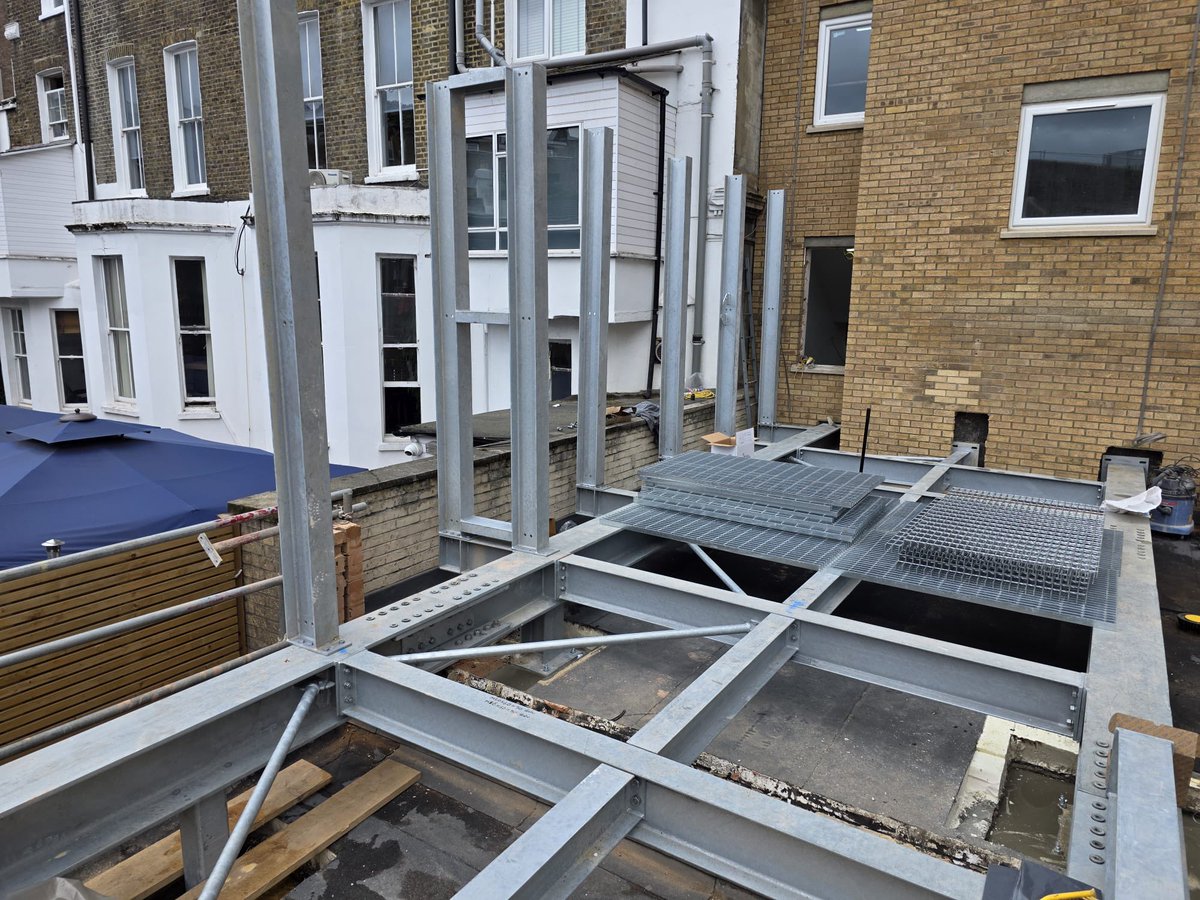 Progress on a bespoke design, supply and installation project of a fully galvanised roof top platform with safety handrail for a new Air Handling Unit (AHU) at a London Hospital.
 
Get in touch today for your FREE quote 
01525 530135 / 01908 794880 / 0203 150 4576