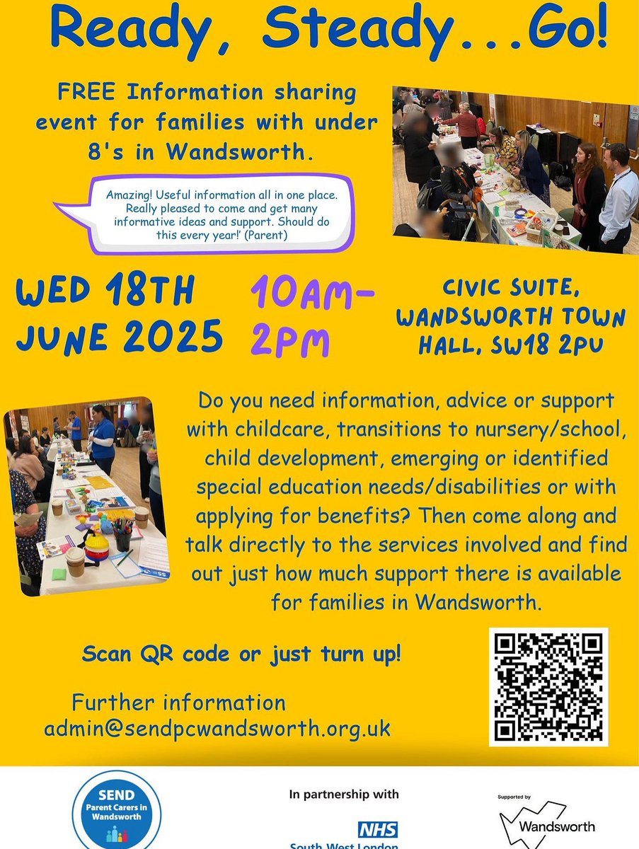 Do you work with parent/carers of 8 years and under? Then let them know of this event! All the information they need in one place ! #Wandsworth #send #parentsofwandsworth #tooting #battersea #roehampton