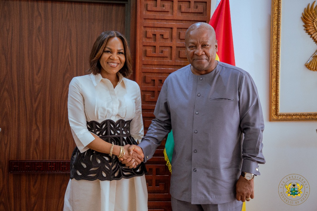 Damilola Ogunbiyi (@damilolasdg7) on Twitter photo Honoured to meet with H.E. <a href="/JDMahama/">John Dramani Mahama</a>, the President of Ghana.
I commended him and the people of #Ghana for the commitment to sustainable development & #cleanenergy.
I assured him of <a href="/SEforALLorg/">Sustainable Energy for All | #SDG7BeBold</a>'s continued support, including support to achieve energy targets under #Mission300. Honoured to meet with H.E. <a href="/JDMahama/">John Dramani Mahama</a>, the President of Ghana.
I commended him and the people of #Ghana for the commitment to sustainable development & #cleanenergy.
I assured him of <a href="/SEforALLorg/">Sustainable Energy for All | #SDG7BeBold</a>'s continued support, including support to achieve energy targets under #Mission300.