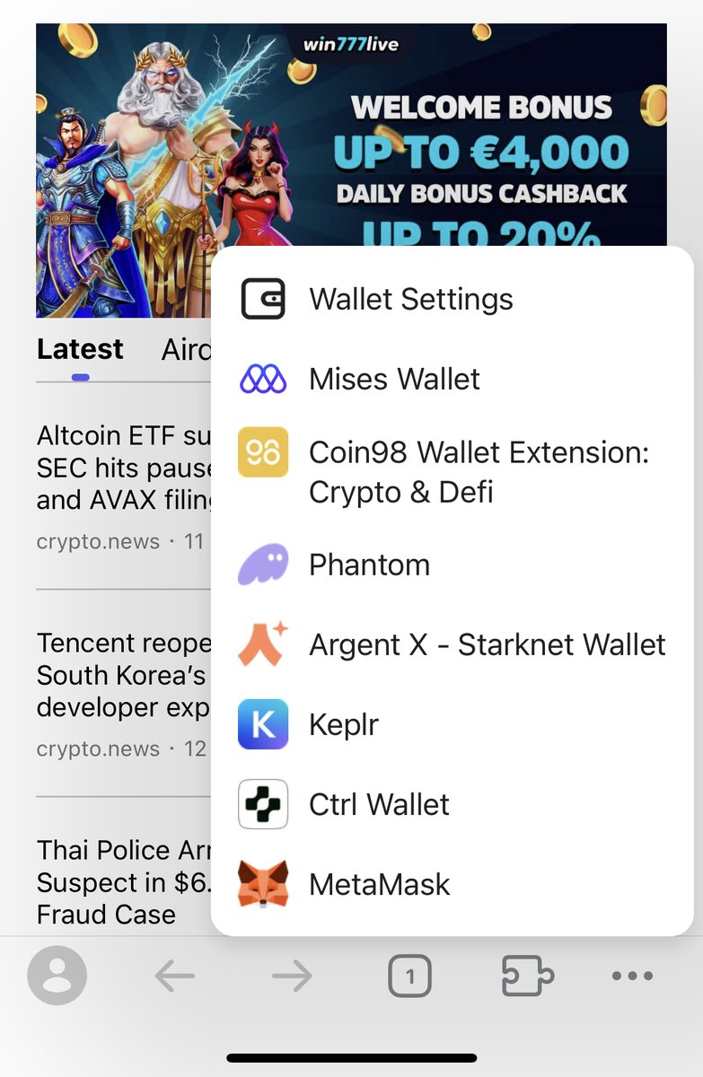 Mises001's tweet image. How many #extensions have you add on mises browser ios ? #ios #mobile #browser