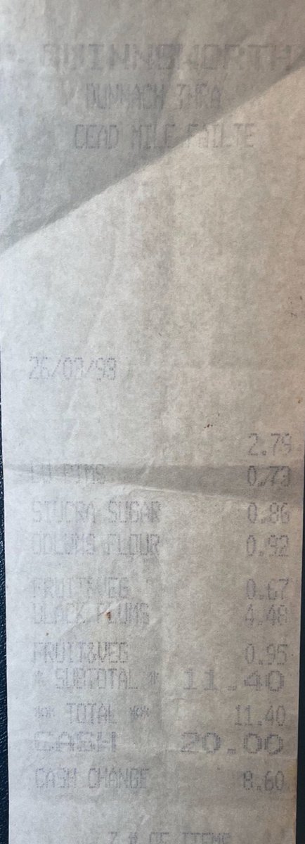 barrycummins12's tweet image. The receipt from 26/03/93 when Annie McCarrick went to Quinnsworth in Sandymount and bought sugar, flour and plums. She returned to her apartment at St Cathryn’s Court. She vanished that day. The shopping was never unpacked. @gardainfo murder investigation continues.