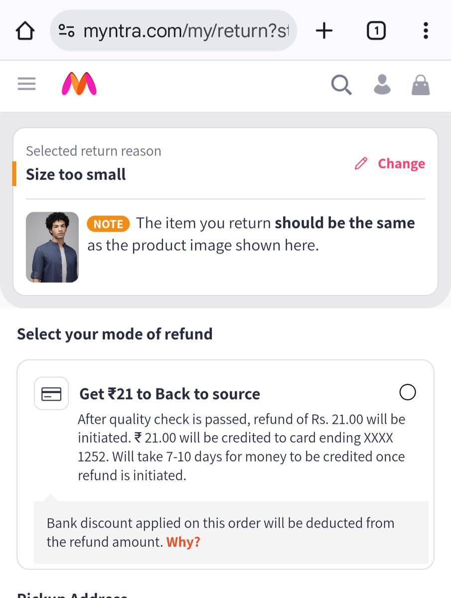 vibilan's tweet photo. @MyntraSupport @myntra @mygovindia @jagograhakjago 

I recently purchased multiple items in the sale, including a Roadster shirt. At the time of purchase, the website indicated that both return &amp; replacement options were available for this item.(1/3) https://t.co/jFSjwOZpJE