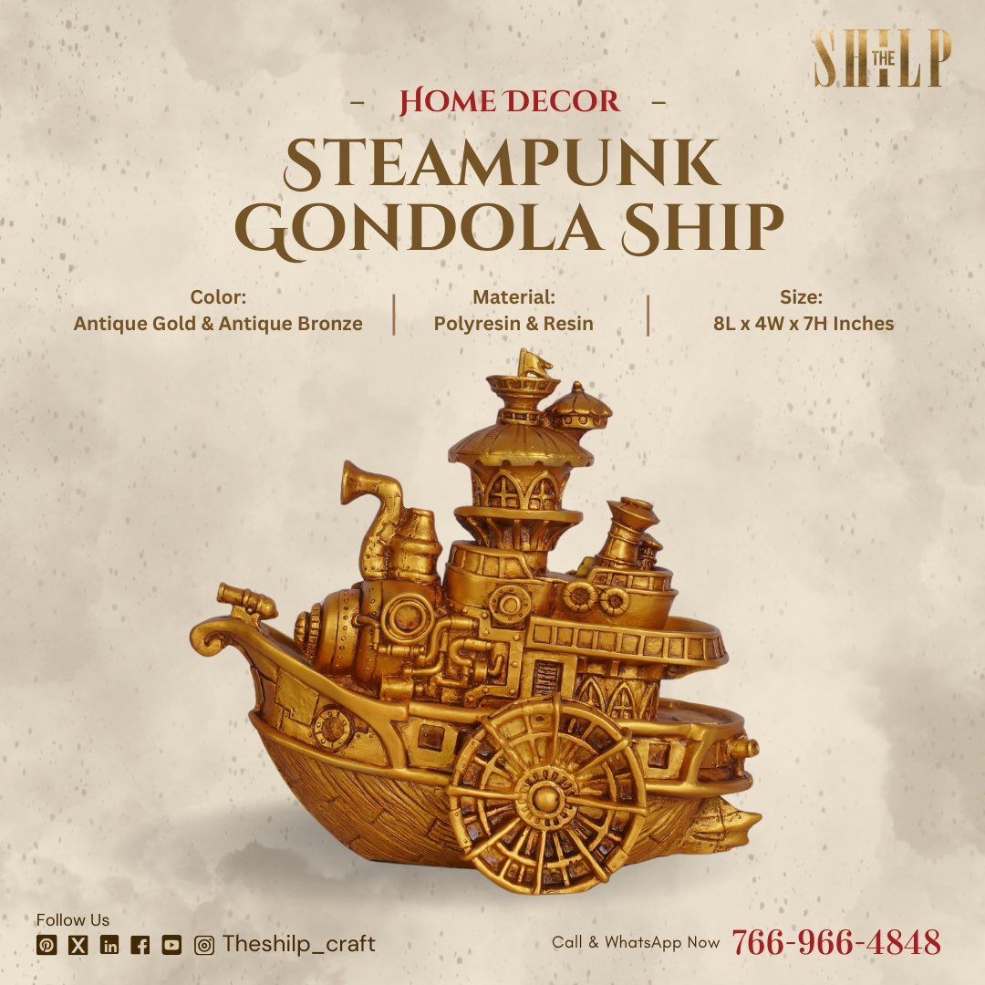 Theshilp_craft's tweet image. A 7-inch vintage-futuristic masterpiece in Antique Bronze &amp;amp; Gold! ⚙️ Perfect for desks, studios &amp;amp; living spaces.
✨ Handcrafted in polyresin
🎁 10% OFF via WhatsApp!
📞 766-966-4848
🔗 Amazon link in bio
#SteampunkDecor #HomeArt #TheShilp