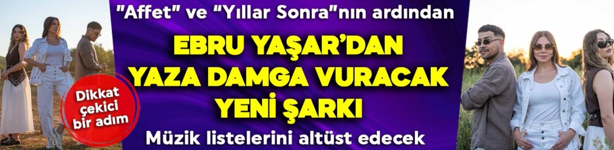 ”Affet” ve “Yıllar Sonra”nın ardından Ebru Yaşar’dan yaza damga vuracak yeni şarkı… 

Müzik listelerini altüst edecek! 

Dikkat çekici bir adım

<a href="/EbruYasarOnline/">Ebru Yaşar</a> 

tv100.com/affet-ve-yilla…