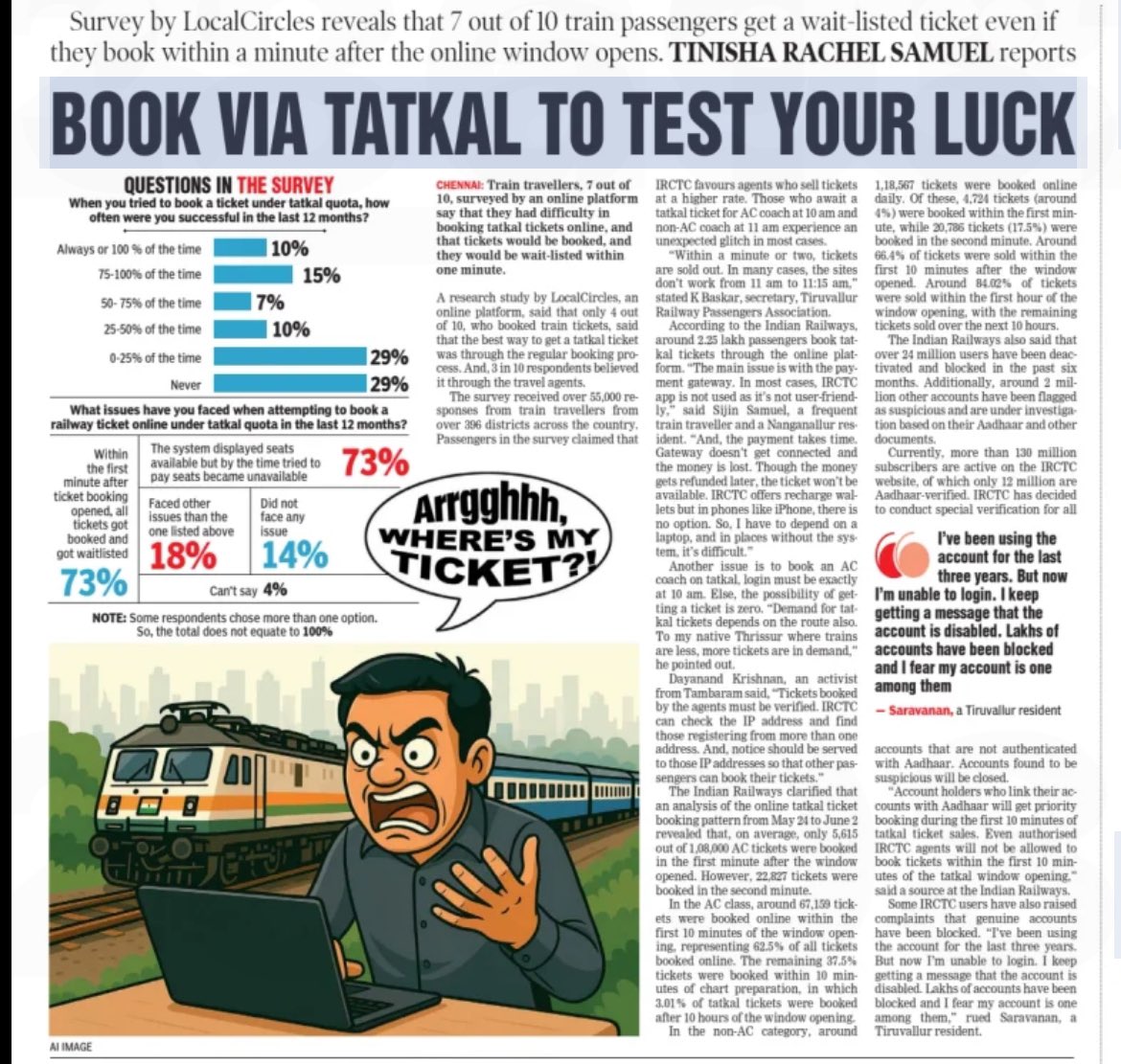 Though most journalists these days fail to give credit to entities who drove the change, there are a handful like <a href="/FortuneIndia/">Fortune India</a> <a href="/bsindia/">Business Standard</a> <a href="/DeccanHerald/">Deccan Herald</a> <a href="/dt_next/">DT Next</a> <a href="/NewsMeter_In/">NewsMeter</a> <a href="/TV9Bharatvarsh/">TV9 Bharatvarsh</a> <a href="/CNBC_Awaaz/">CNBC-AWAAZ</a> who didn’t forget that it was train travellers of India via <a href="/LocalCircles/">LocalCircles</a> who