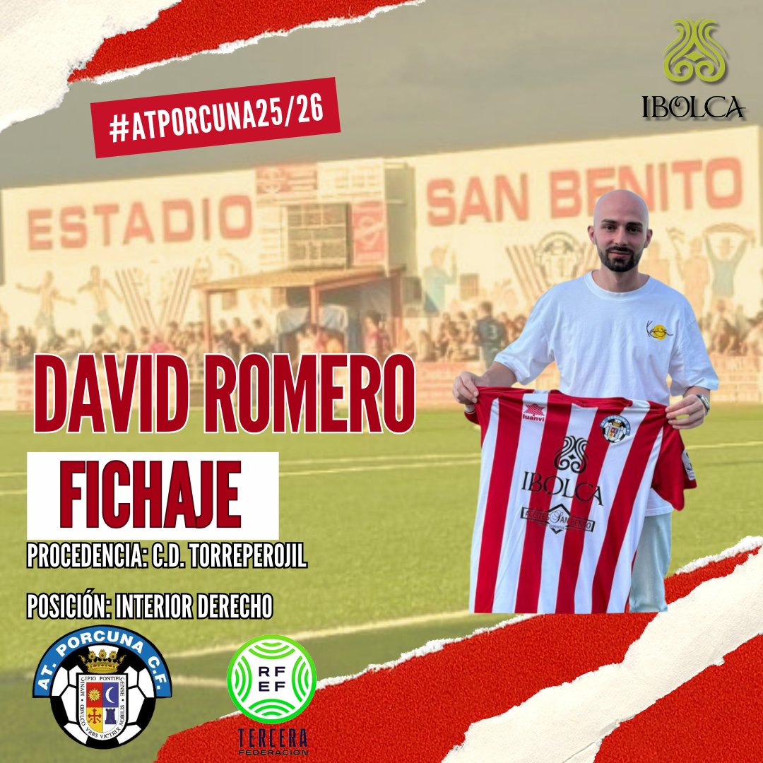 FICHAJE ❤️🤍❤️
Con una amplísima trayectoria en Tercera RFEF en clubes como Martos, Mancha Real y Torreperogil, llega a nuestro club David Romero, un futbolista diferente por su rapidez, habilidad con el balón, entrega y sacrificio. 
Gracias y bienvenido David ❤️🤍❤️
Aúpa Atleti