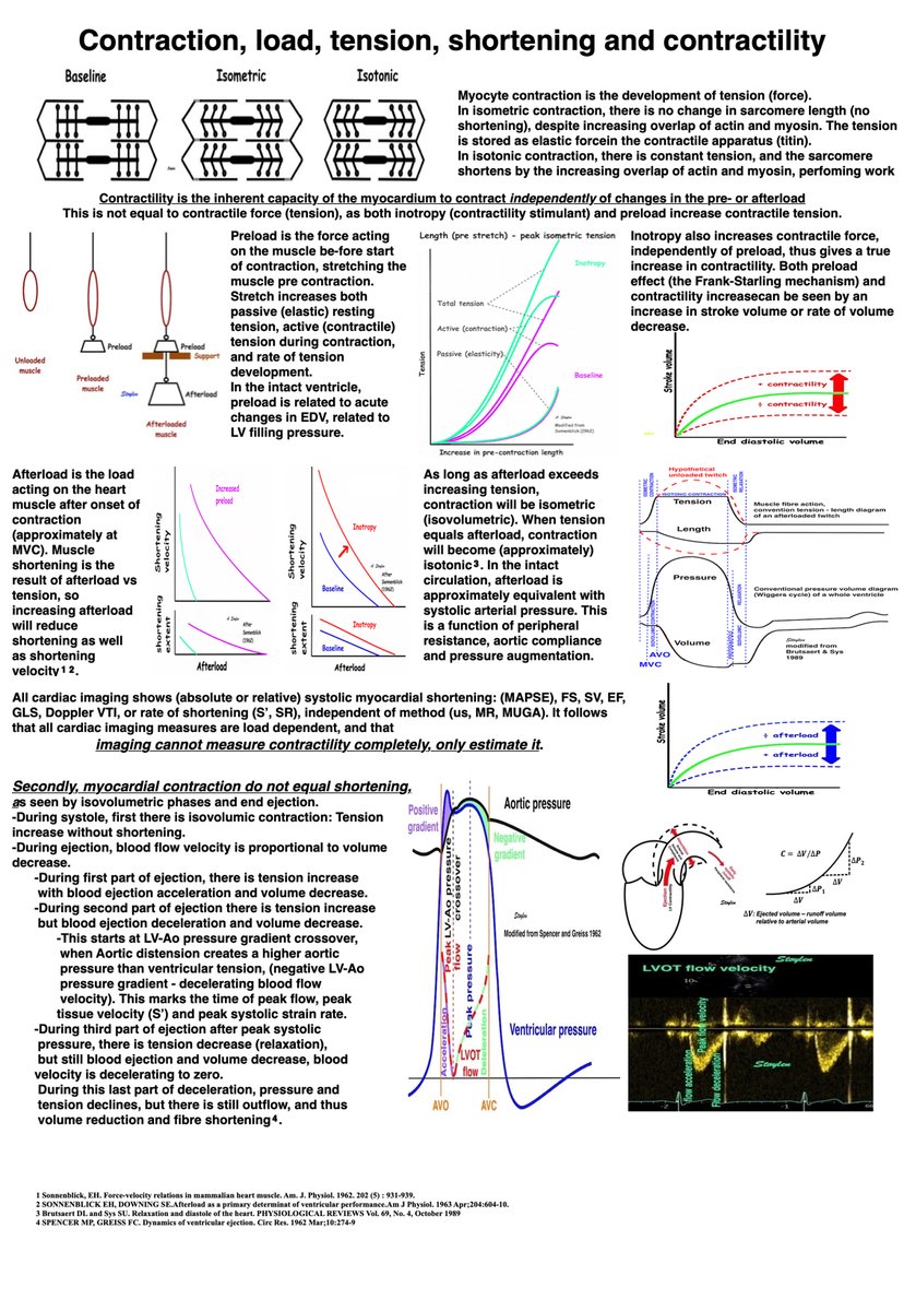 Contractility cannot be measured by cardial imaging; all imaging measures shortening (=volume reduction), which is load dependent.
Myocardial contraction is not shortening, during systole there is both contraction without shortening, and shortening without contraction.