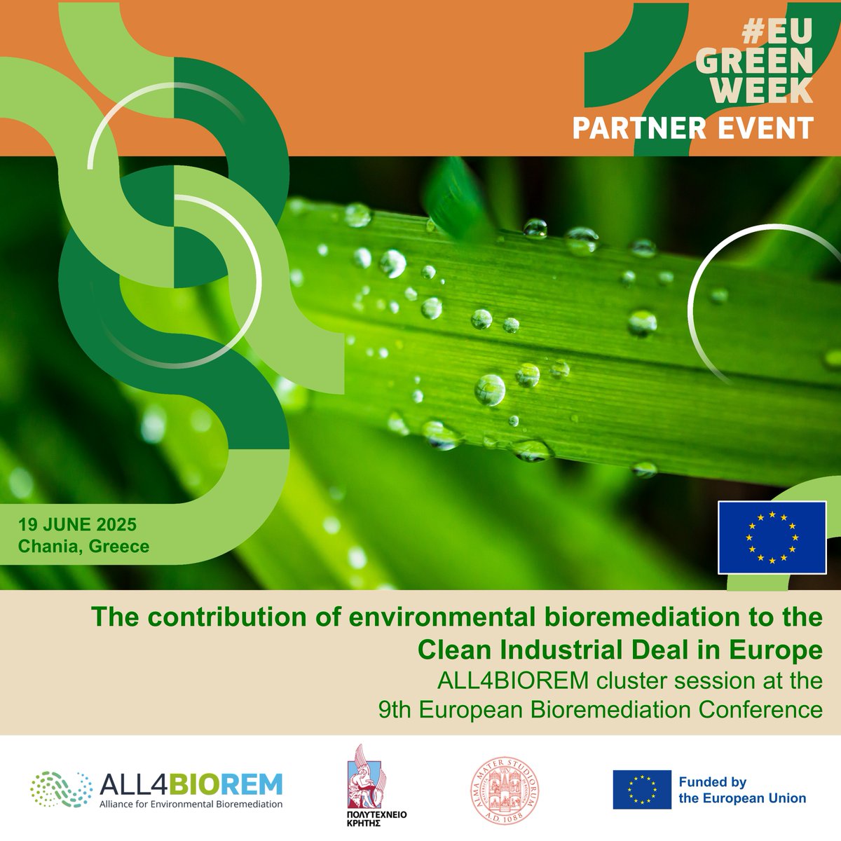🌍 Stay tuned for our next #ALL4BIOREM Cluster event at the 9th European Bioremediation #Conference (#EBC_IX) in Chania, Crete 🇬🇷, from 15–19 June 2025!

🧪 Meet us there as we spotlight cutting-edge #bioremediation research, foster collaboration across EU projects, and explore
