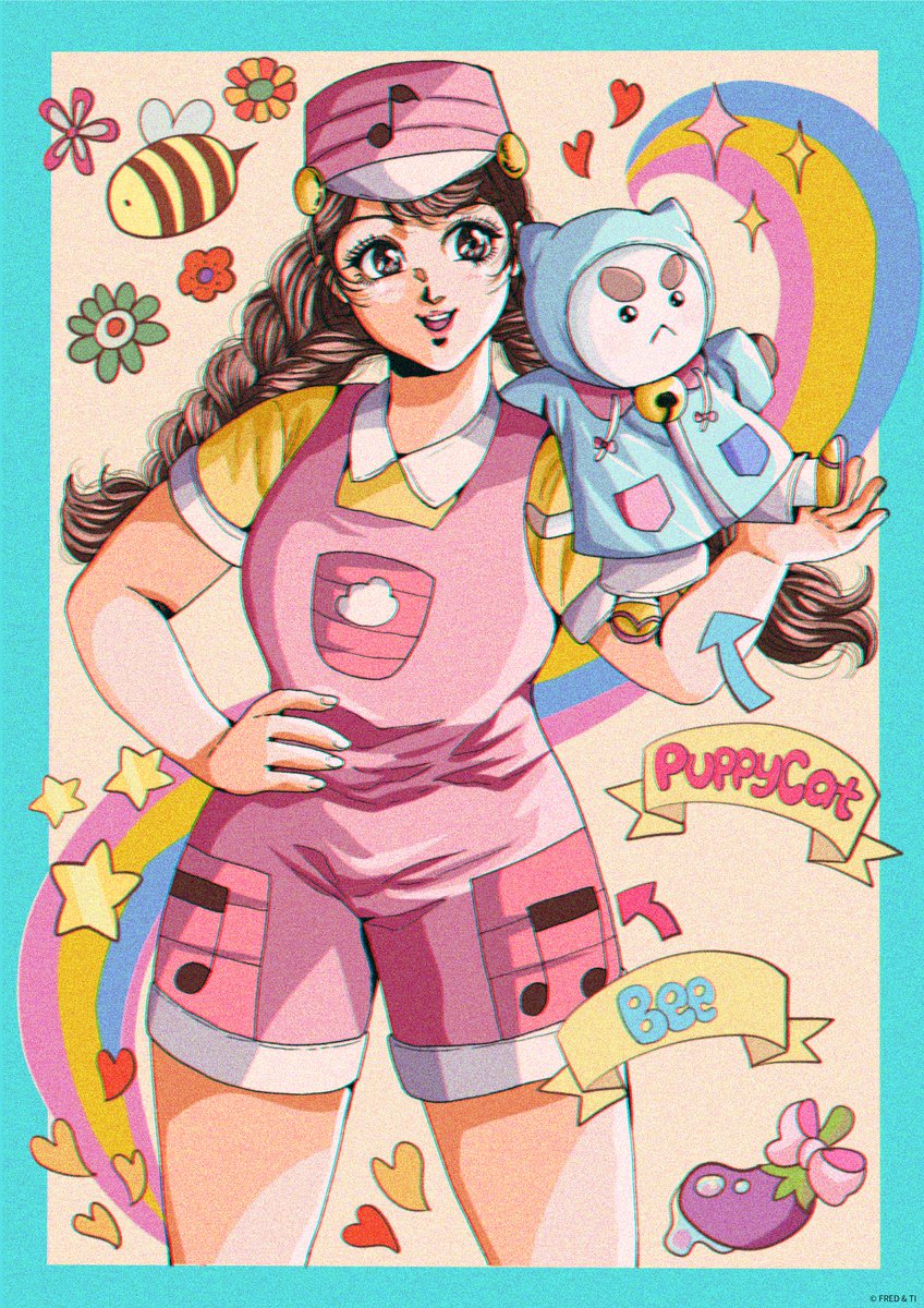 An art for <a href="/BeePuppycat_JP/">『ビーとパピーキャット | Bee and PuppyCat』 公式</a> to celebrate Puppy Cat's birthday! I am happy to be the part of this collaboration project. I use my signature retro-anime style for drawing the the characters, Bee and Puppy Cat. The show and the characters are so adorable! #HBDPUPPYCAT