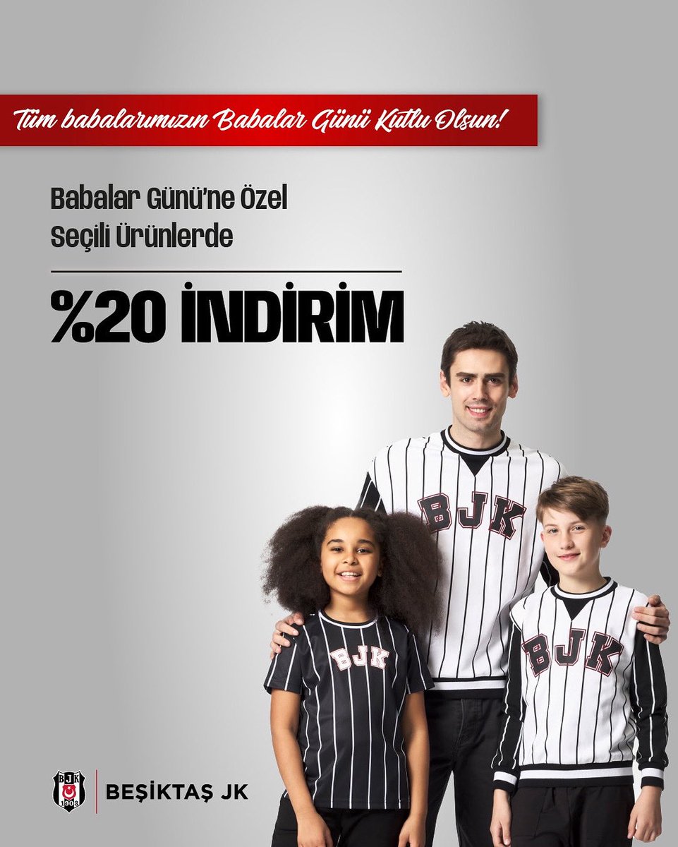 Babalar Günü’ne Özel seçili ürünlerde %20 indirim 🦅
 
Kampanya 13-14-15 Haziran tarihlerinde mağazalarımızda, kartalyuvasi.com.tr ve BJK SuperAPP’te geçerlidir. Başka kampanyalarla birleştirilemez.

👉kartalyuvasi.com.tr/babalar-gunu