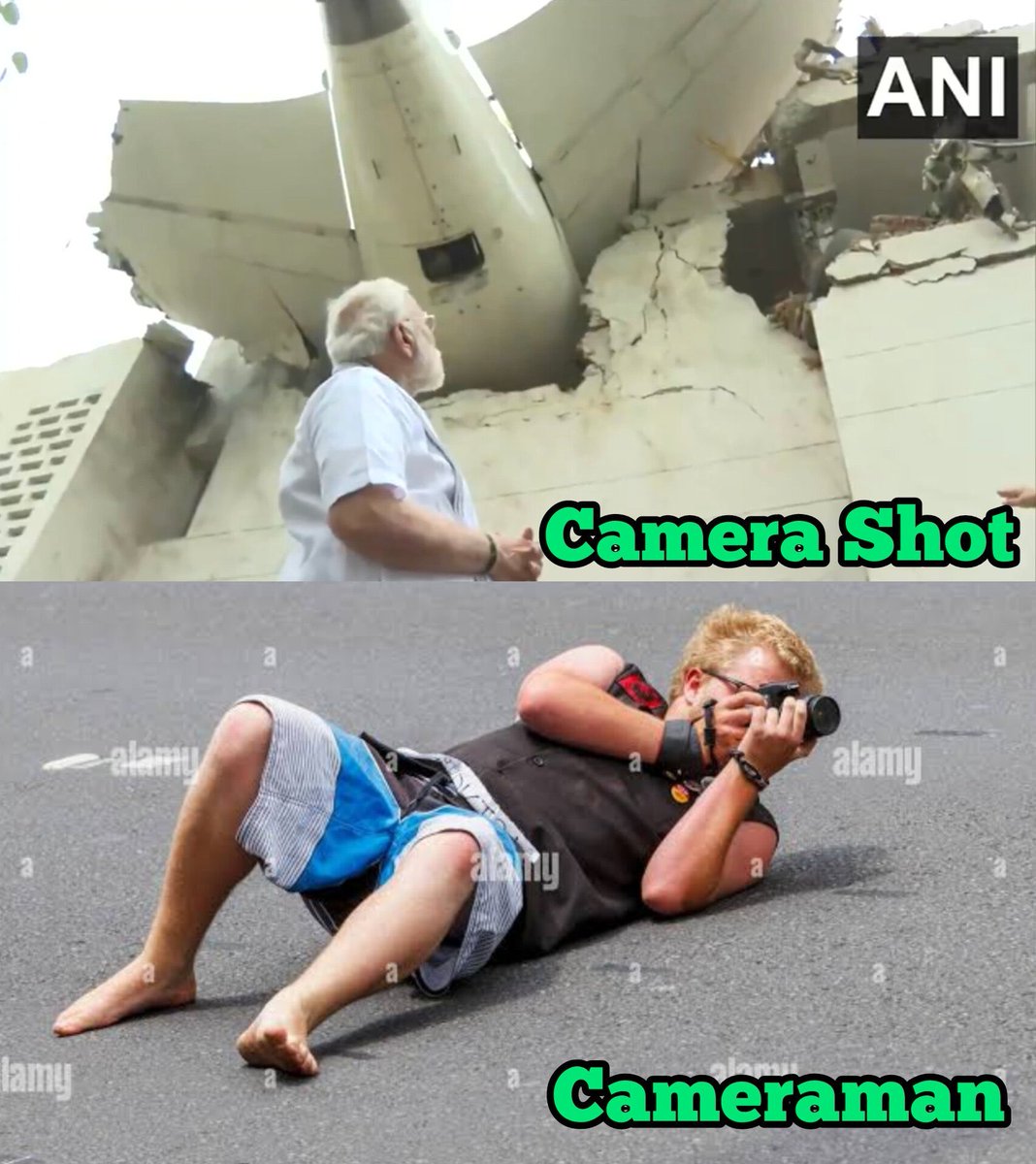 Imagine that even at this time, you have a photographer with you, who is lying on the ground to a take a nice capture of the tragedy and the man in the frame.

#AirIndia 
#Ahmedabad 
#planecrash